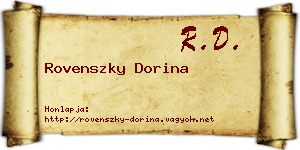 Rovenszky Dorina névjegykártya